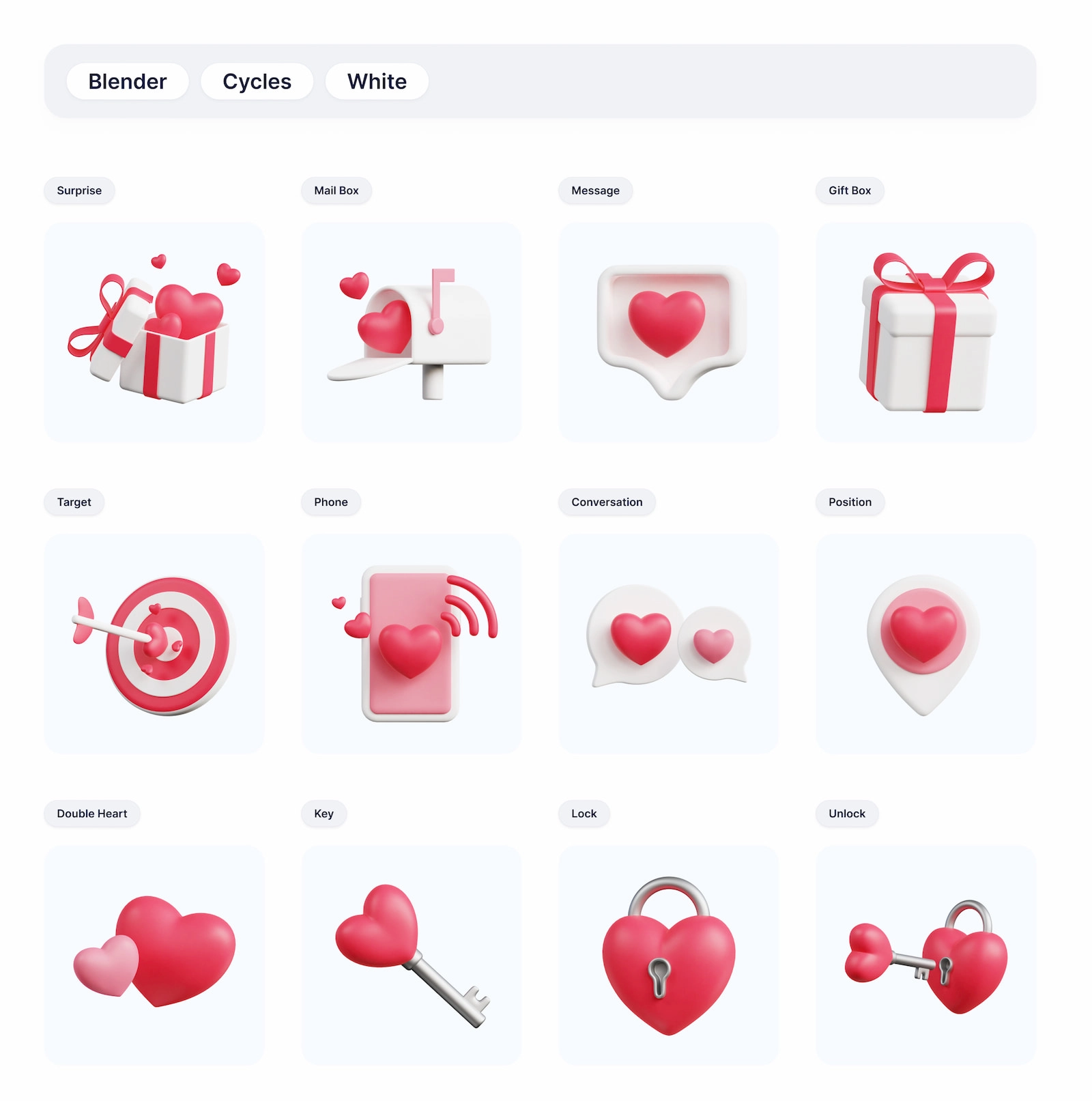 3D Valentine's Day asset 3